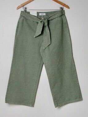 OAT New York Mid Rise Wide Leg Crop Jeans Pants Sage Green BRAND NEW NWT Size 27